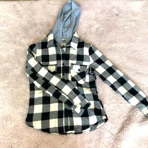 Black and White Flannel hoody